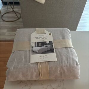 Threshold Cotton Linen Chambray Duvet Cover Set - Light Gray